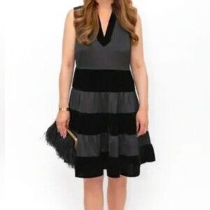 Sail to Sable Black with Black Velvet Sleeveless Mini Dress Size XS NWT